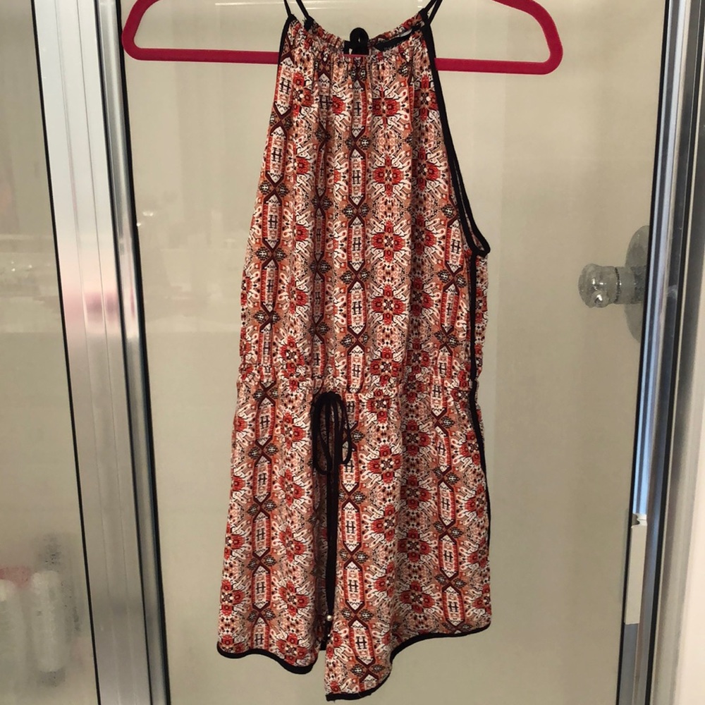 Red and black romper